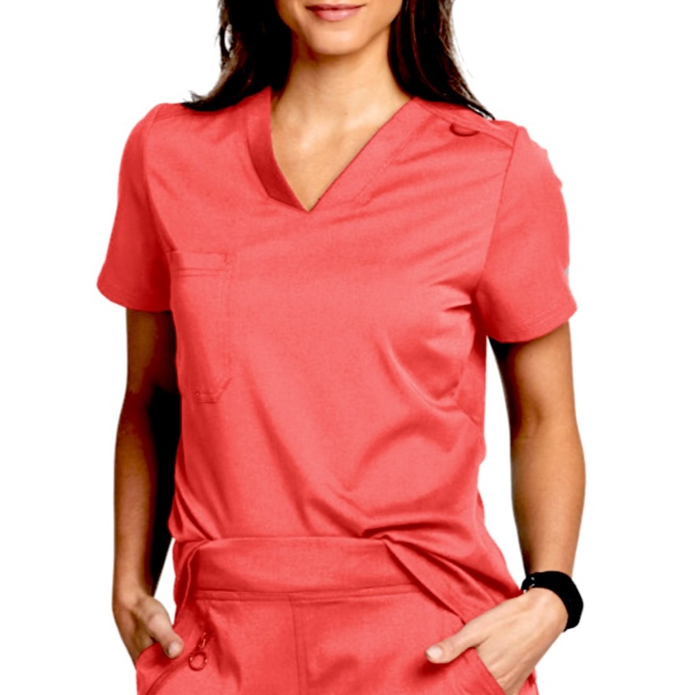Grey’s Anatomy Bree V-Neck Tuck-In Top Women’s Scrub Top in Rose Splash